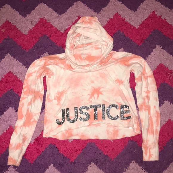 Justice Other - Pink cropped hoodie